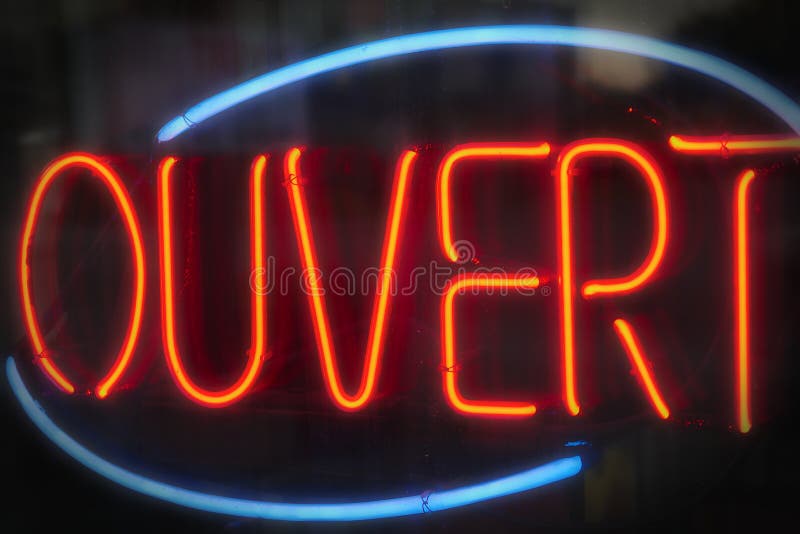 Neon light - Ouvert stock image. Image of glowing, message - 286905671