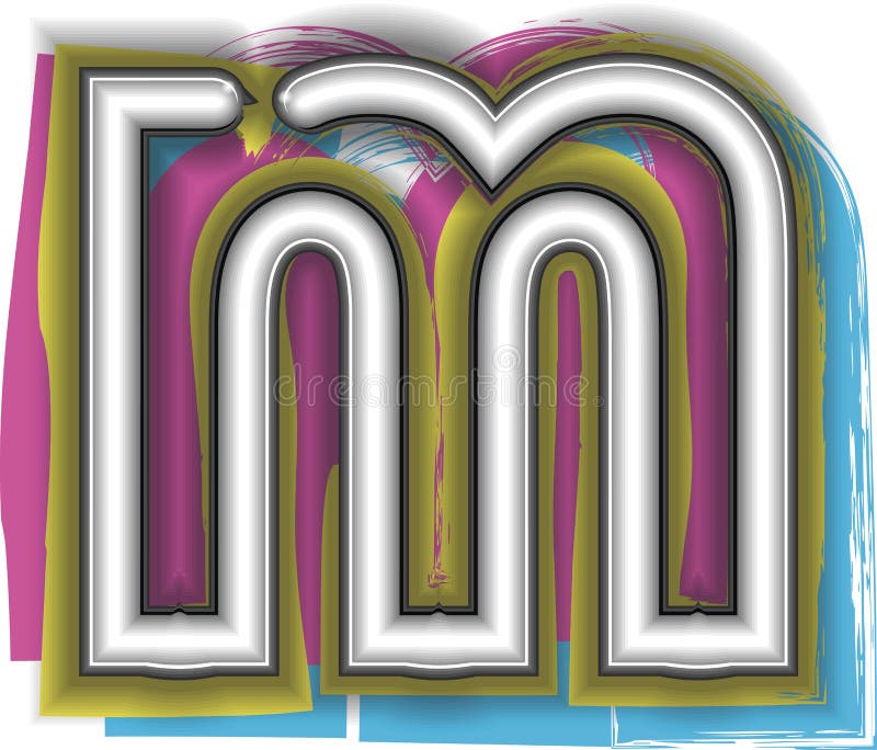 Neon Sign Letter M Illustration Stock Vector Illustration of
