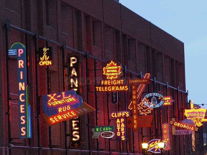 Neon Sign Museum in Edmonton Alberta Canada Editorial Photography