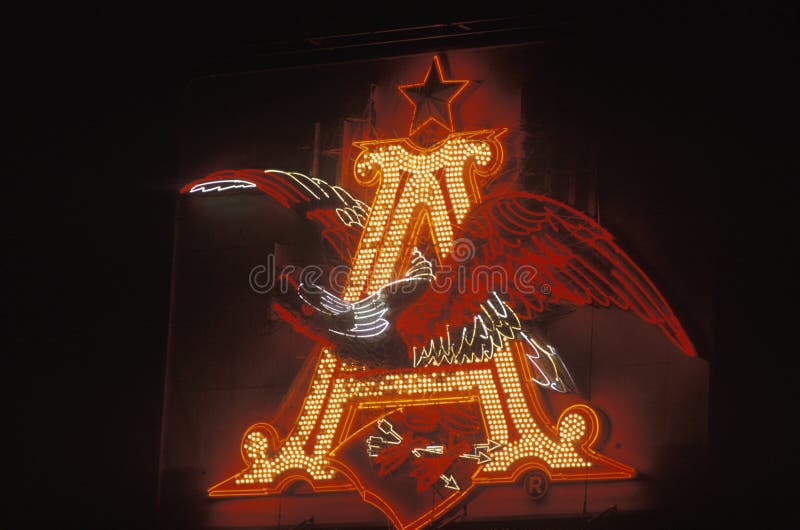 A neon sign that reads �A� royalty free stock photo