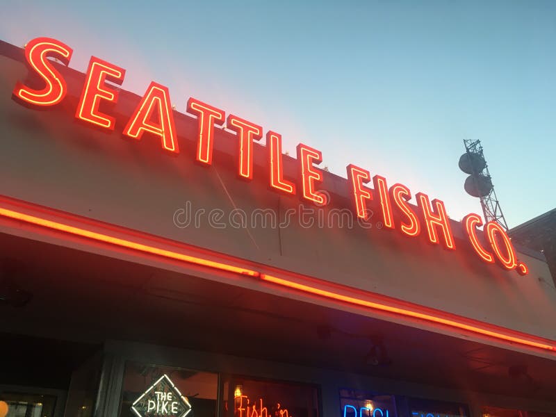 Seattle fish co editorial photo. Image of place, fish 254110031