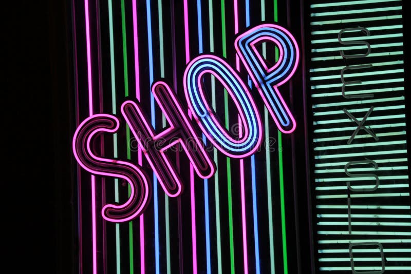Neon sign shop stock image. Image of front, bent, advertising 23265837