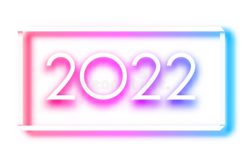 Neon 2022 Sign on White Background Stock Vector - Illustration of ...