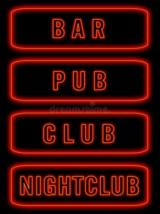 Neon signs stock illustration. Illustration of club, restaurant 631130