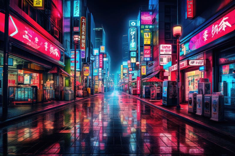 Neon Signs at the Street of Tokyo Stock Photo - Image of billboard ...
