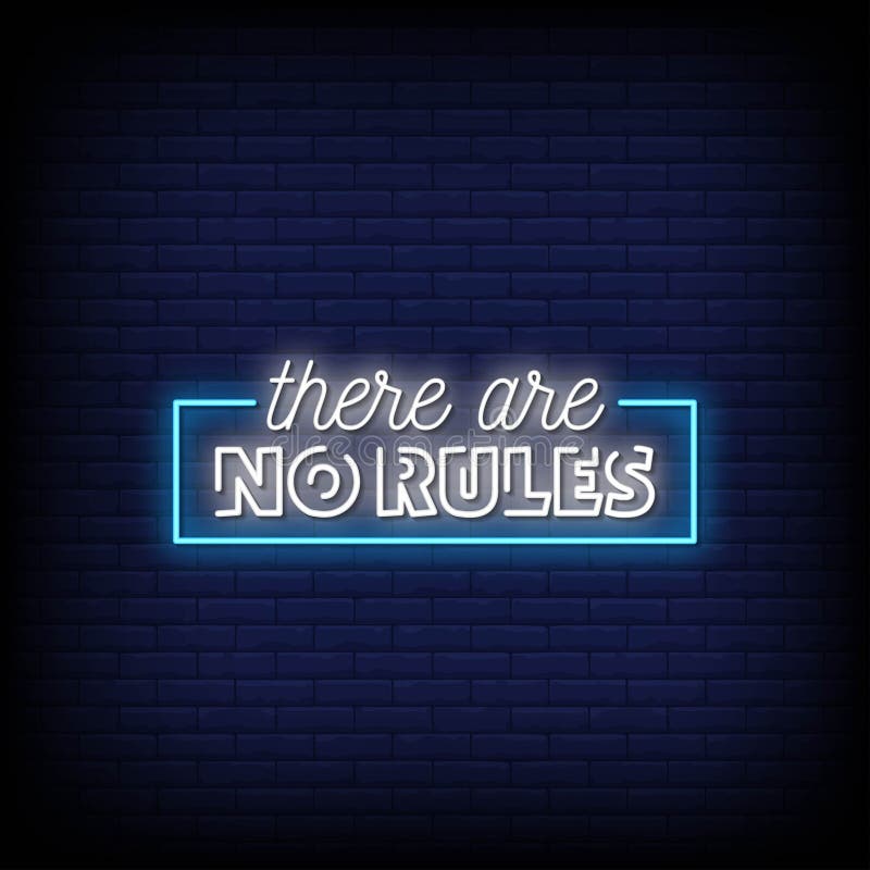 There are No Rules Neon Signs Style Text Vector Stock Vector ...