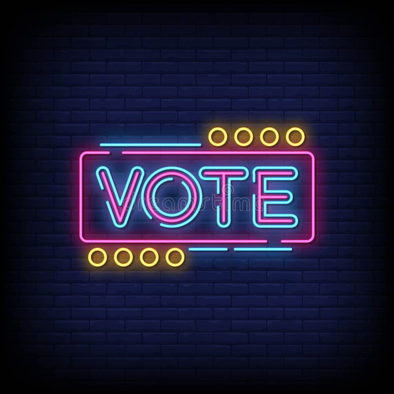 Vote Neon Sign . Election Design Template Neon Sign, Light Banner, Neon ...