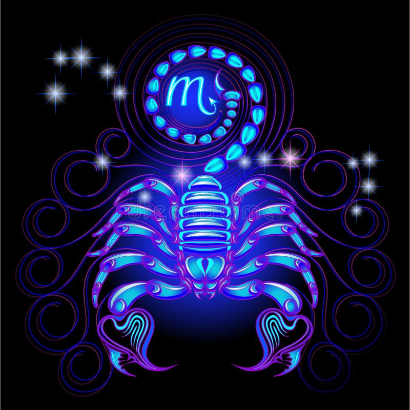 Neon Signs of the Zodiac: Scorpio Stock Illustration - Illustration of ...