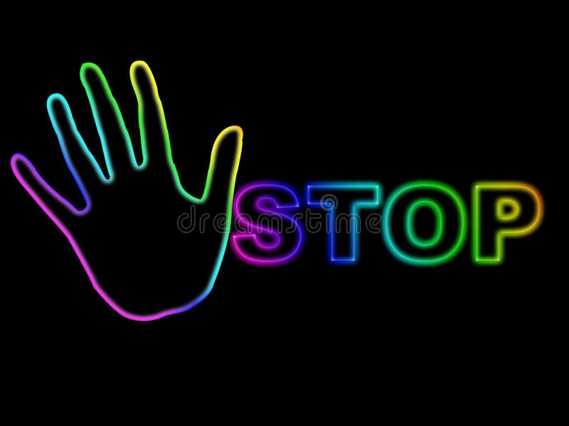 Neon stop sign