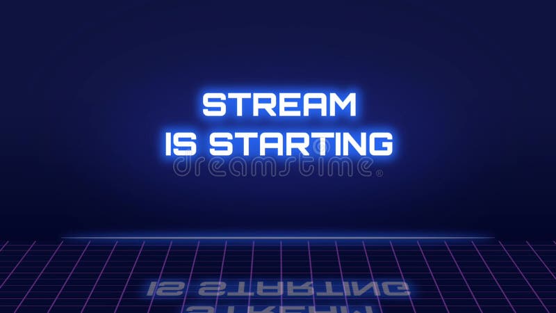 Neon stream overlay. Stream is starting background animation stock illustration