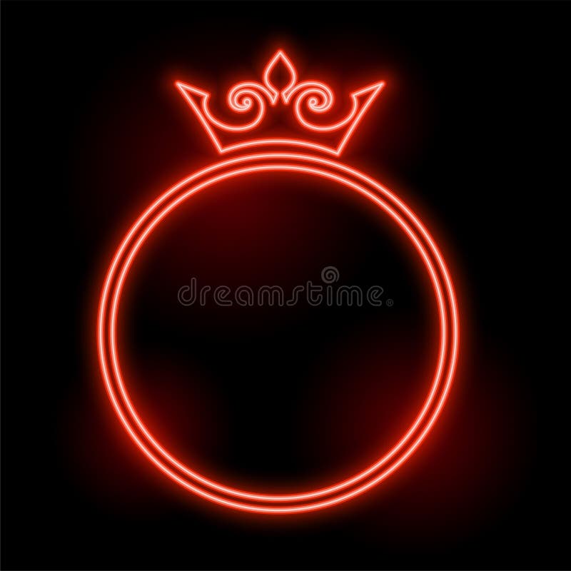 Neon style crown frame with text space design ilustracji