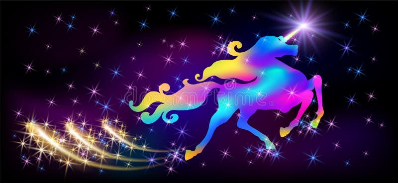 Neon Unicorn Light Sign stock vector. Illustration of electricity ...