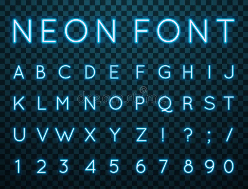 Neon Font Alphabet Stock Illustrations – 40,043 Neon Font Alphabet ...