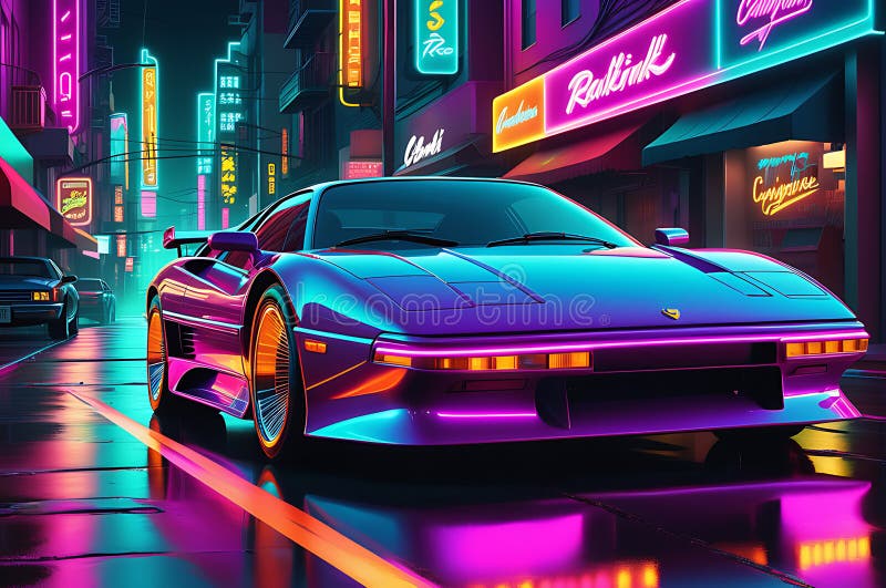 This image has been crafted by Generative AI. Immerse yourself in the future-past fusion of Neon Velocity, where a cyberpunk-style retro sports car gleams with neon backlight contours. Bathed in the neon-tinged hue, this dynamic scene captures the essence of futuristic aesthetics meeting vintage allure, showcasing a timeless ride through the electric streets of a cyberpunk-inspired city. This image has been crafted by Generative AI. Immerse yourself in the future-past fusion of Neon Velocity, where a cyberpunk-style retro sports car gleams with neon backlight contours. Bathed in the neon-tinged hue, this dynamic scene captures the essence of futuristic aesthetics meeting vintage allure, showcasing a timeless ride through the electric streets of a cyberpunk-inspired city