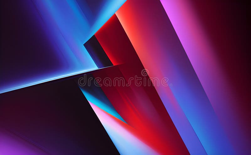 Neon Wave Patterns in Blue and Orange on Abstract Background - Generative AI royalty free illustration