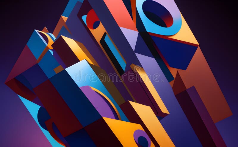 Neon Wave Patterns in Blue and Orange on Abstract Background - Generative AI stock illustration