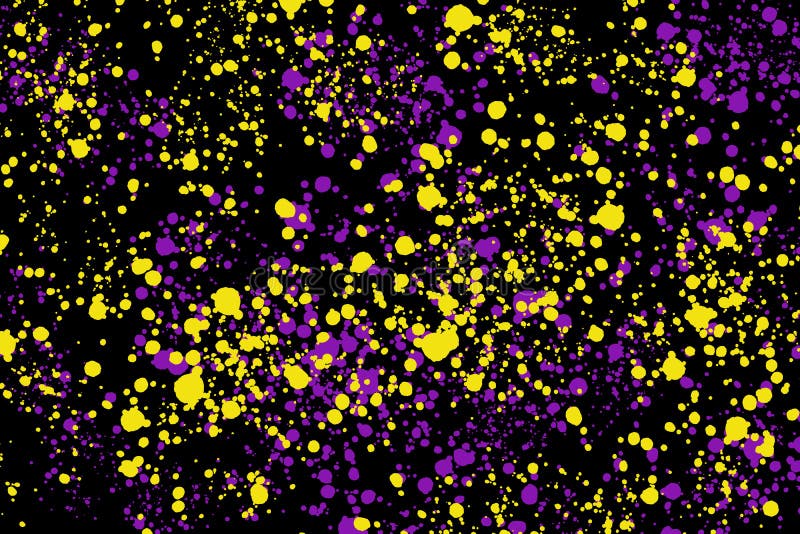 Neon Yellow And Purple Paint Splashes On Black Background Abstract Texture For Web Design Digital Printing Or Concept Design Stock Illustration Illustration Of Explosion Grunge