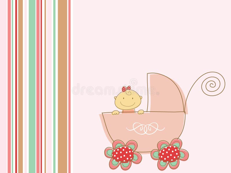 Neonata e carrozzina dentellare sveglie royalty illustrazione gratis Neonata e carrozzina dentellare sveglie royalty illustrazione gratis