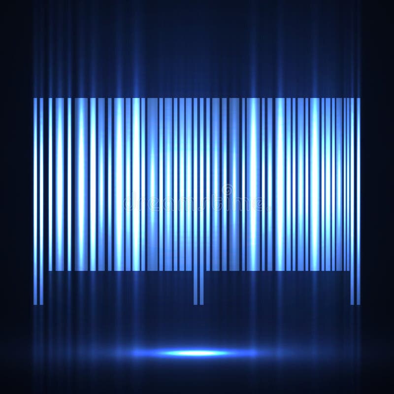 Neonbarcode lokalisiert auf weißem Hintergrund vektor abbildung