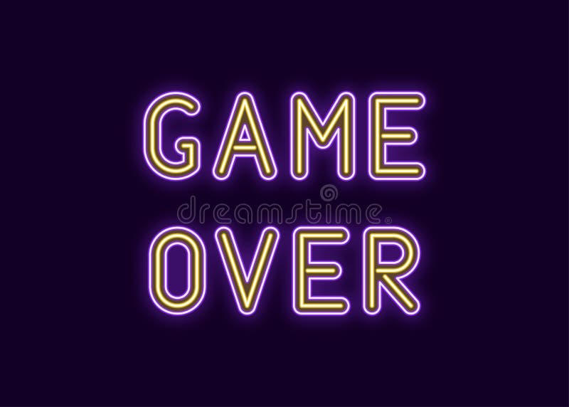 Neoninschrijving van Spel over Vector royalty-vrije illustratie Neoninschrijving van Spel over Vector royalty-vrije illustratie