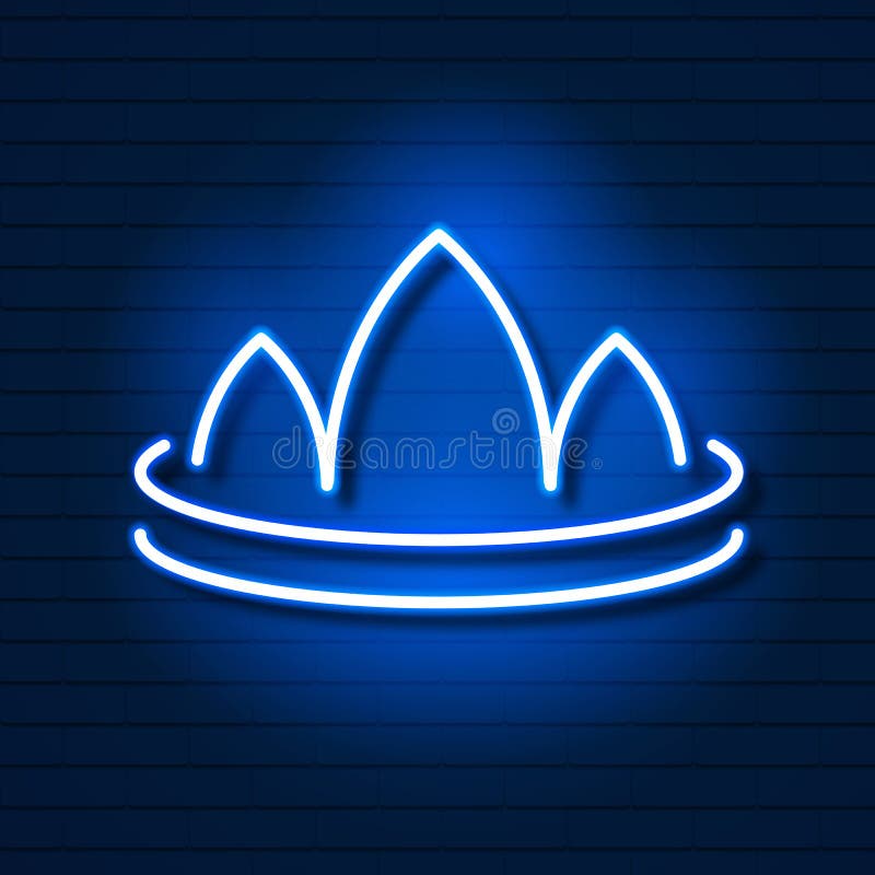 Neonowa korona na ściana z cegieł logo dla sieć projekta wektor ilustracja wektor