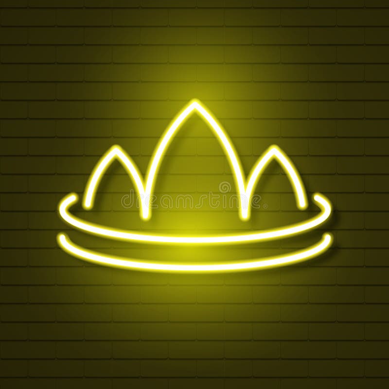 Neonowa korona na ściana z cegieł logo dla sieć projekta wektor ilustracji