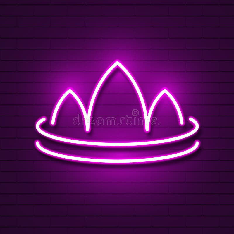 Neonowa korona na ściana z cegieł logo dla sieć projekta wektor ilustracji