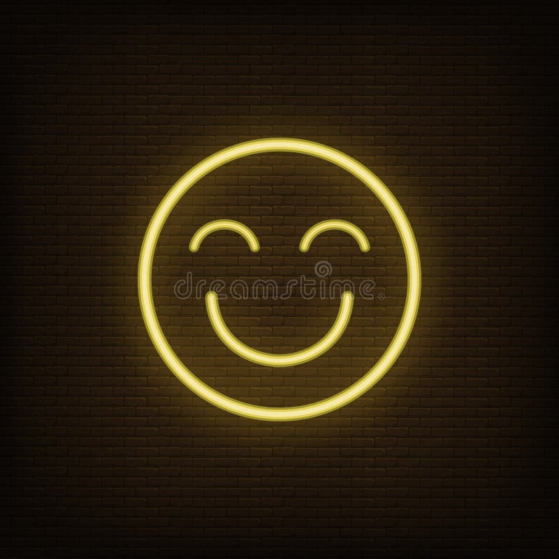 Neonowy Żółty Emoji ikony Szczęśliwy wektor royalty ilustracja Neonowy Żółty Emoji ikony Szczęśliwy wektor royalty ilustracja
