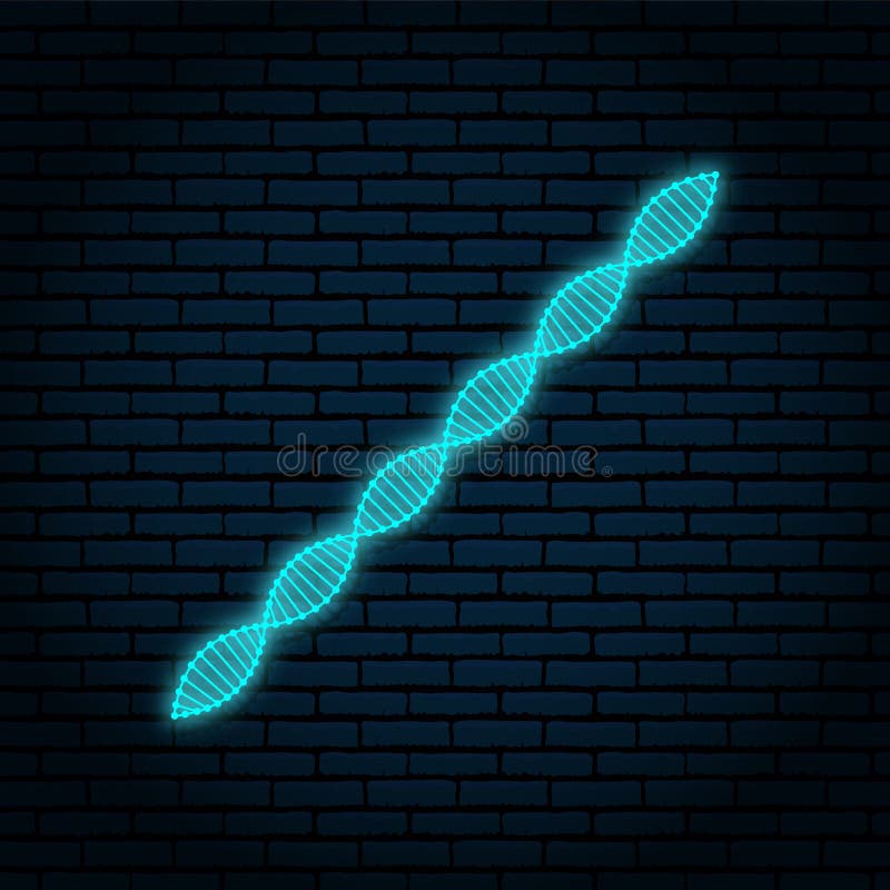 Neonteken, DNA-molecule Diagonaal gevestigd vector illustratie Neonteken, DNA-molecule Diagonaal gevestigd vector illustratie