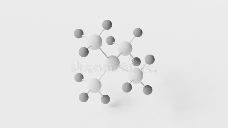 Neopentanmolekyl 3d molekylstruktur ball and stick modell strukturell kemisk formel 22dimetylpropan.