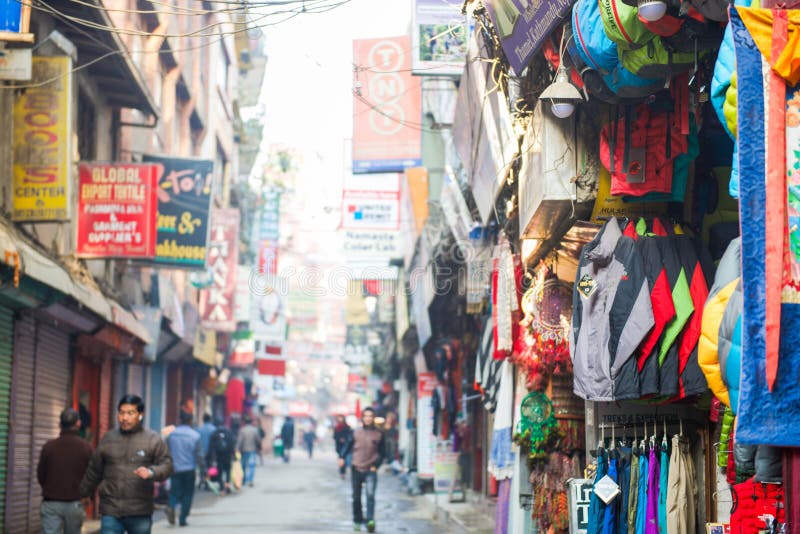 Nepal - 4 January 2017 :: Thamel Shopping Street in Kathmandu To