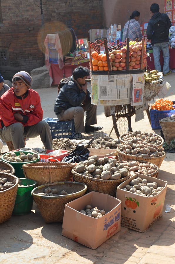 Nepal marketscene editorial stock image. Image of house - 18692939