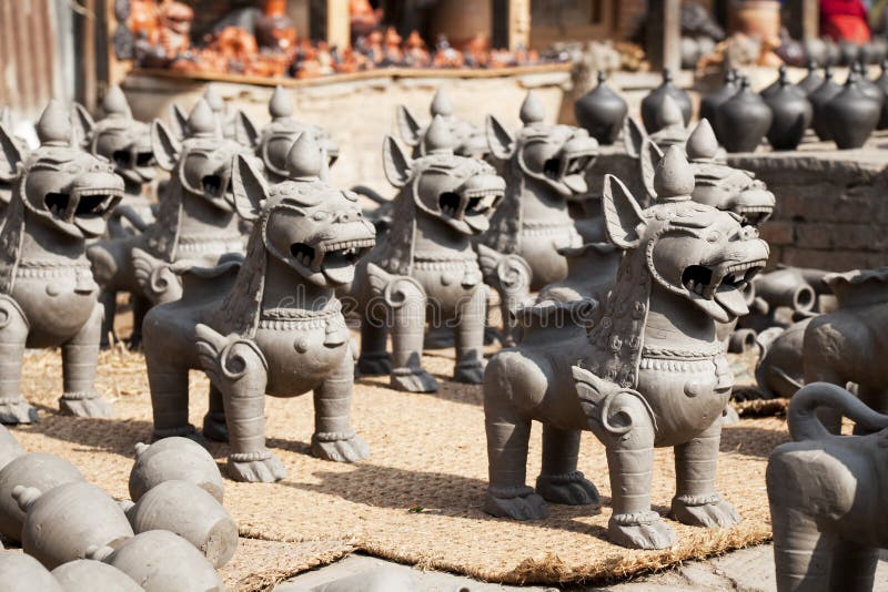 Pottery Making, Bhaktapur, Nepal Stock Photo Image of arranged