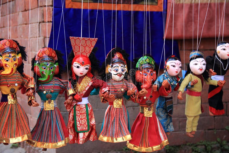 Nepalese puppets in Kathmandu market.