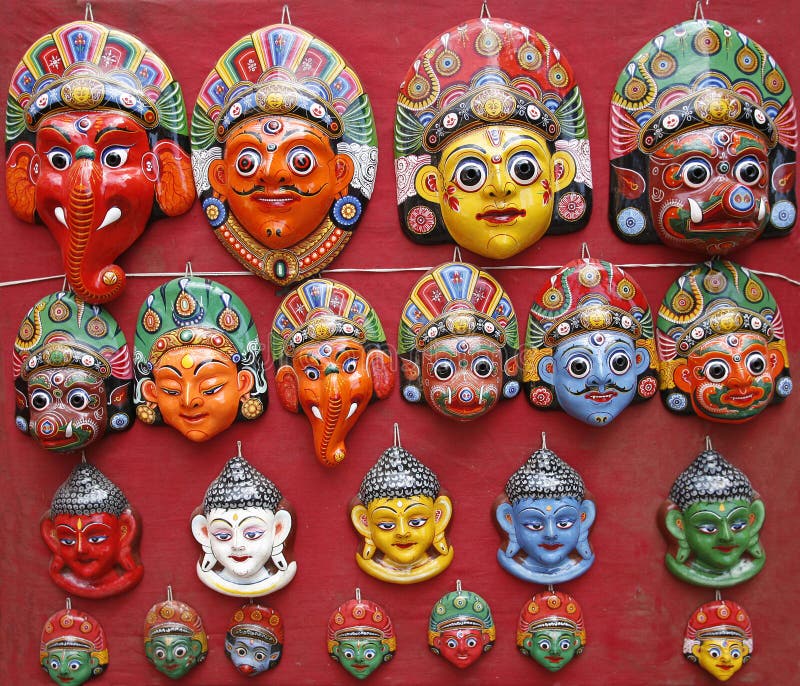 Nepali masks on display