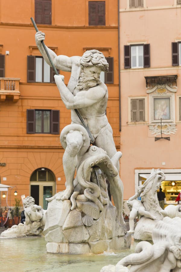 Fountain of Neptune, Piazza Navona, | Stock Photo