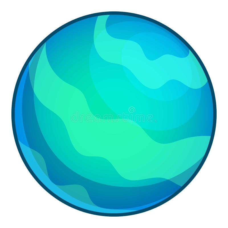 Neptune planet icon, cartoon style stock illustration