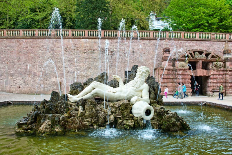 Neptune Water Fountain at Heidelberg Castle