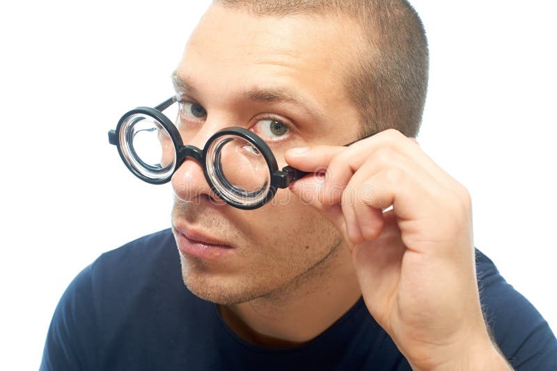 Nerd With Glasses Stock Image Image Of Curious Portrait 42019445