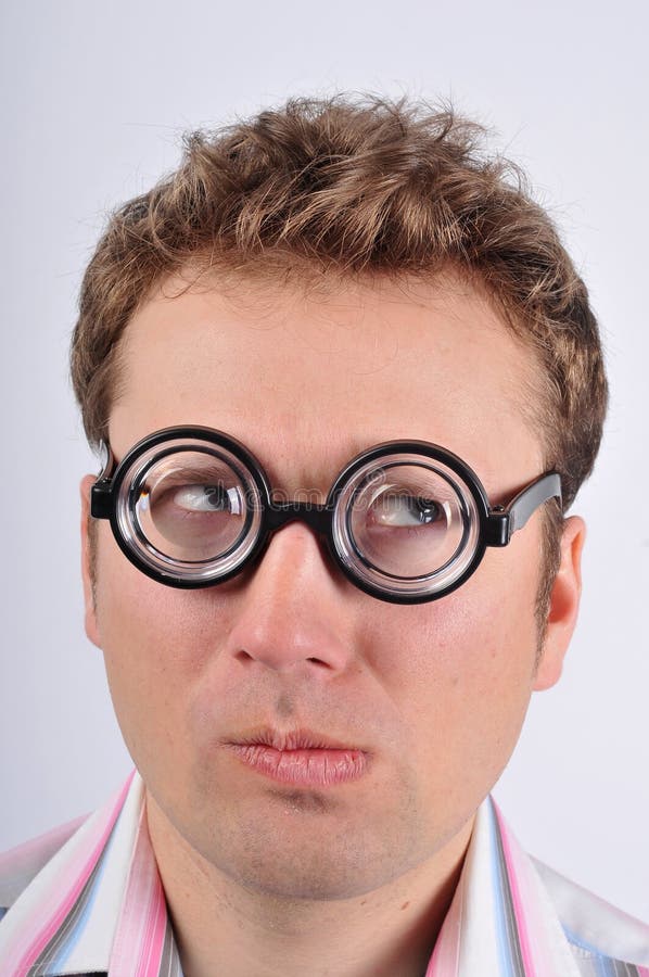 Weird nerd reading a book stock image. Image of eyes - 11673991