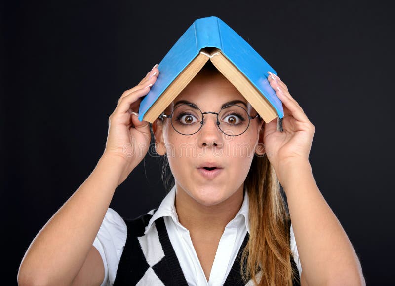 Nerd Woman Stock Image Image Of College Holding Comic 44502145