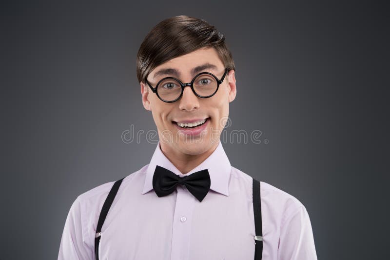 Nerd. stock photo. Image of shirt, toothy, expression - 33341644