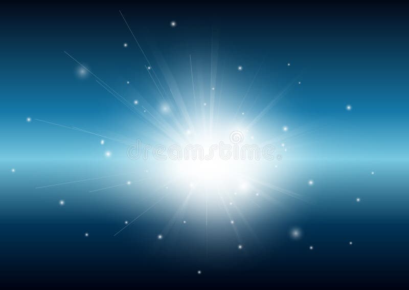 Nero e blu con il fondo d'ardore dell'estratto del fascio del raggio luminoso illustrazione vettoriale
