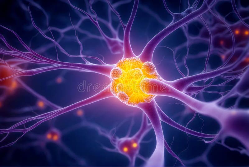 Nervi umani nei dettagli nanomolecolari illustrazione di stock
