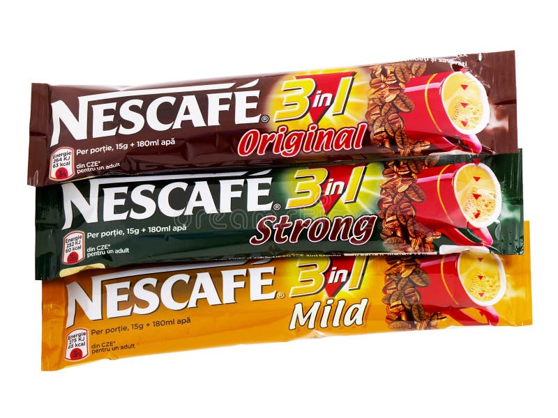 Nescafe 3 in 1, Instant Coffee with cream and sugar.