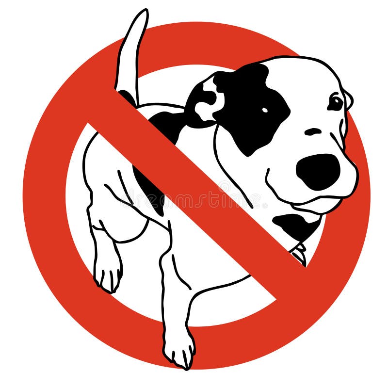 Nessun Cani Dell'entrata Proibizione Del Cane Divieto Rigoroso Di Camminata Il Cane, Severo Illustrazione Vettoriale - Illustrazione di divertente, animali: 109269222