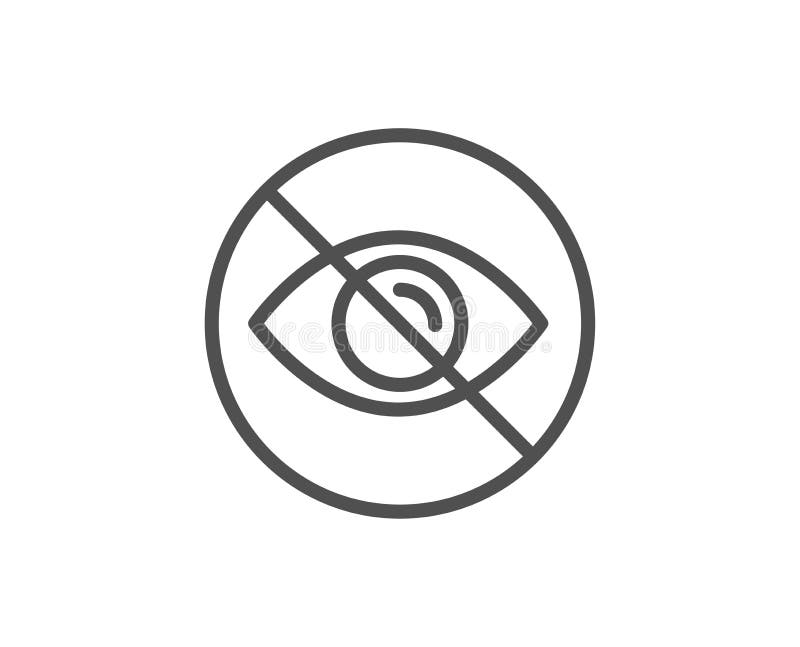 Nessuna linea icona dell'occhio Non guardare segno Cura di visione di optometria Vettore illustrazione di stock Nessuna linea icona dell'occhio Non guardare segno Cura di visione di optometria Vettore illustrazione di stock