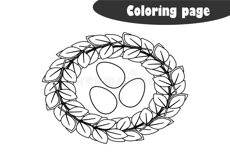 Download A Worksheet With A Nest And A Bird Stock Vector ...