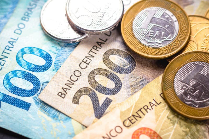 Detalhe Das Notas De 210 Reais. O Real é a Moeda Do Brasil. O Banco Central  Imagem de Stock - Imagem de moeda, financeiro: 219722321