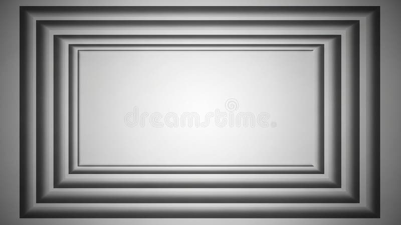 Multiple nested rectangular frames with a gradient effect create a sense of depth and perspective against a light background. Rectangular frames illustrations